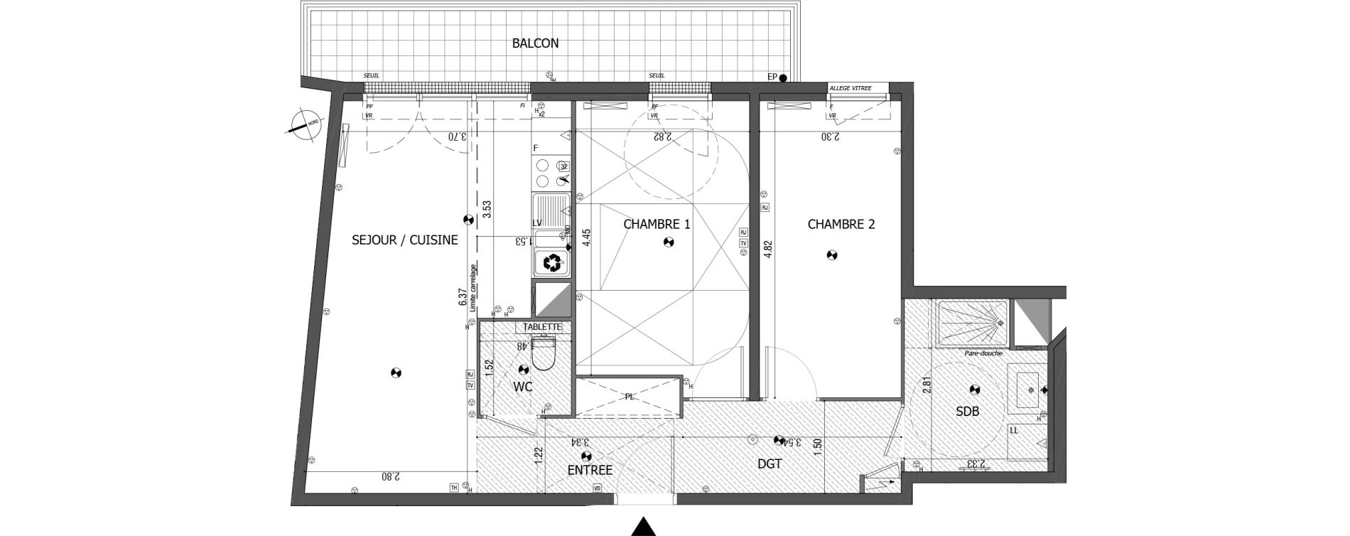Appartement T3 de 63,20 m2 &agrave; Bois-Colombes Centre