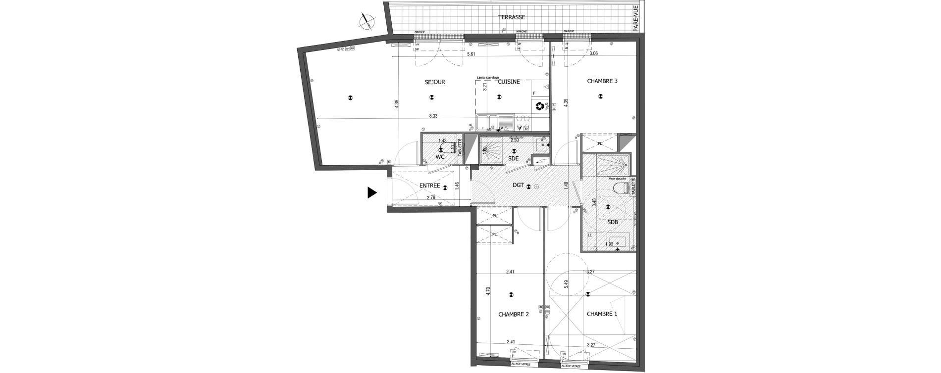 Appartement T4 de 90,90 m2 &agrave; Bois-Colombes Centre