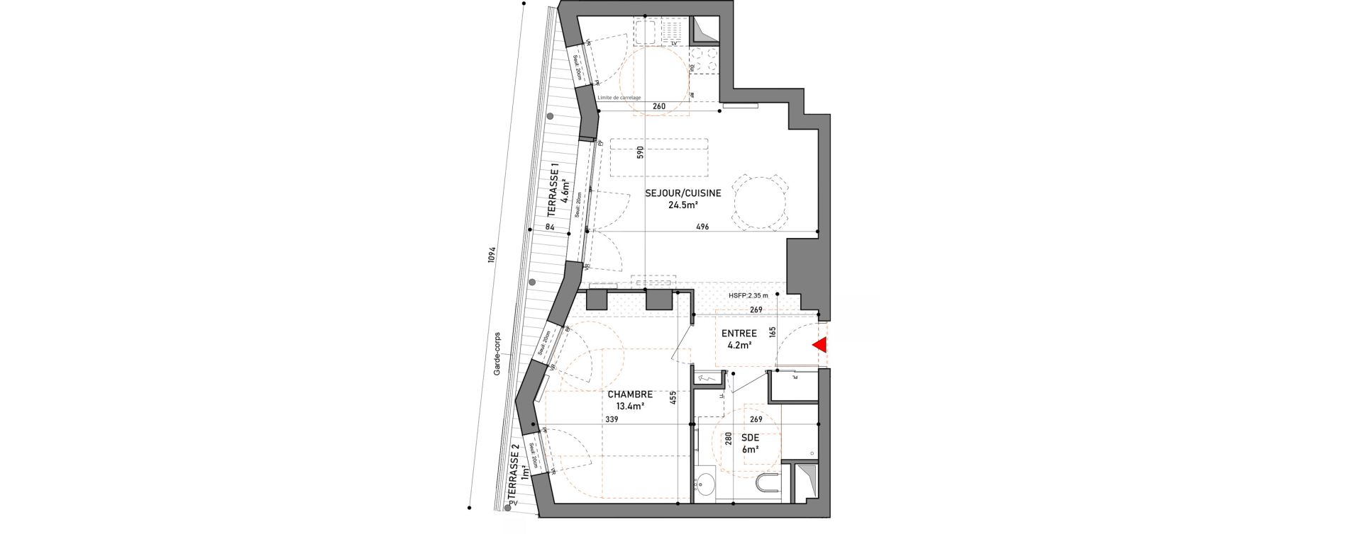 Appartement T2 de 48,20 m2 &agrave; Boulogne-Billancourt Centre ville