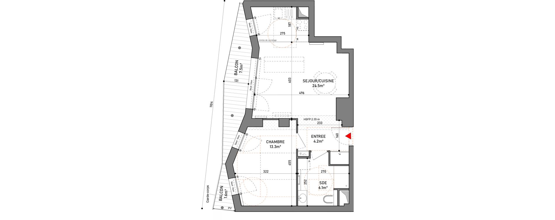 Appartement T2 de 48,20 m2 &agrave; Boulogne-Billancourt Centre ville