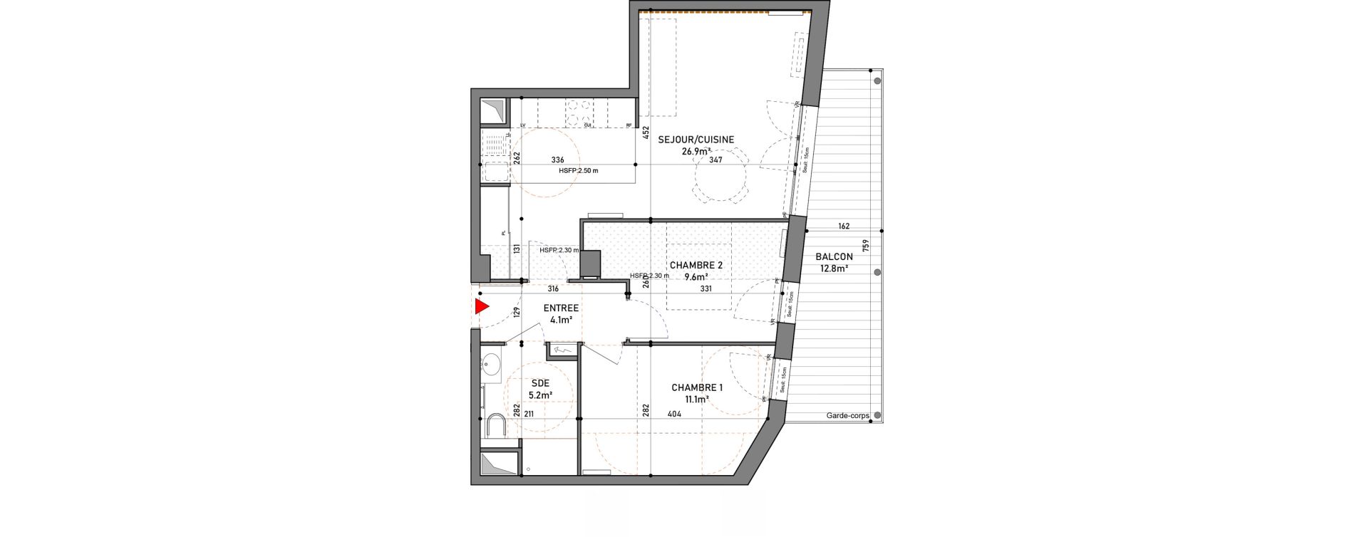 Appartement T3 de 56,90 m2 &agrave; Boulogne-Billancourt Centre ville