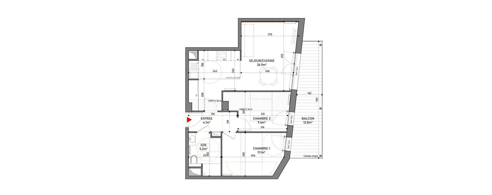 Appartement T3 de 56,90 m2 &agrave; Boulogne-Billancourt Centre ville
