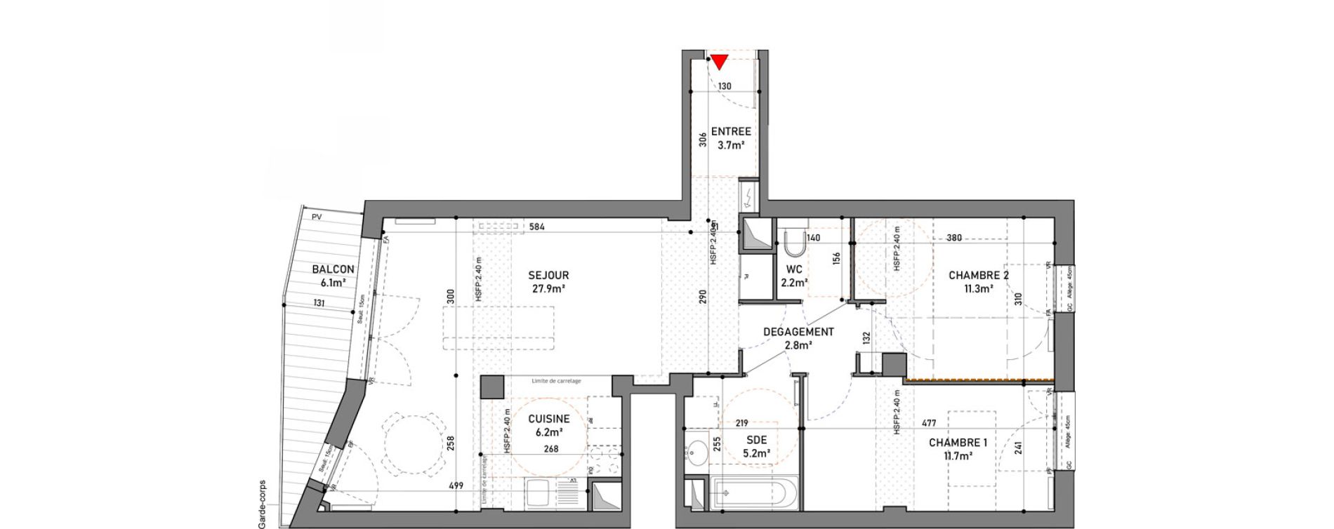 Appartement T3 de 71,00 m2 &agrave; Boulogne-Billancourt Centre ville