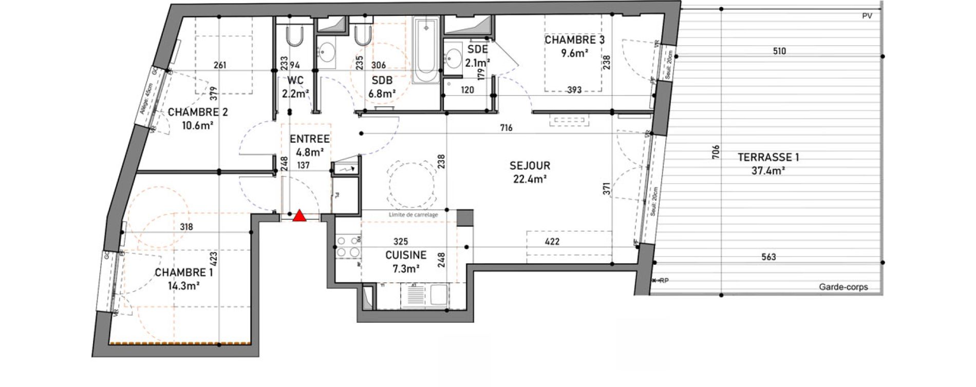 Appartement T4 de 80,10 m2 &agrave; Boulogne-Billancourt Centre ville