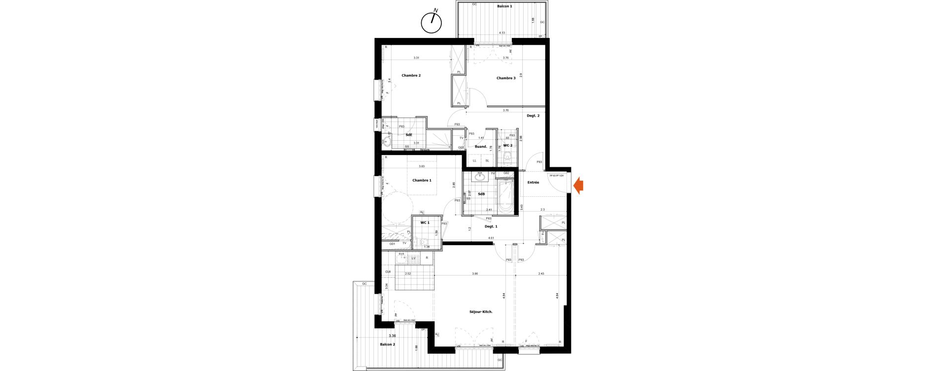 Appartement T4 de 110,20 m2 &agrave; Boulogne-Billancourt R&eacute;publique &ndash; point-du-jour