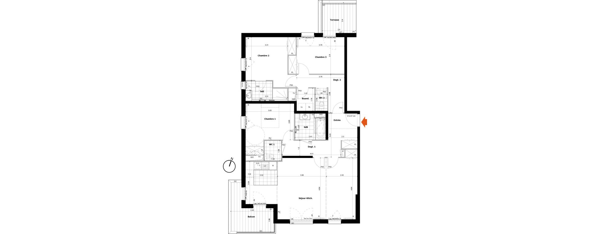 Appartement T5 de 110,20 m2 &agrave; Boulogne-Billancourt R&eacute;publique &ndash; point-du-jour
