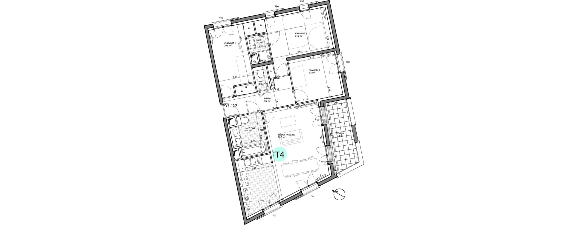 Appartement T4 de 81,70 m2 &agrave; Boulogne-Billancourt Billancourt &ndash; rives de seine