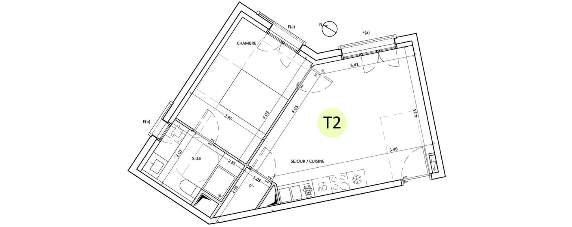 Appartement T2 de 40,80 m2 &agrave; Boulogne-Billancourt Billancourt &ndash; rives de seine