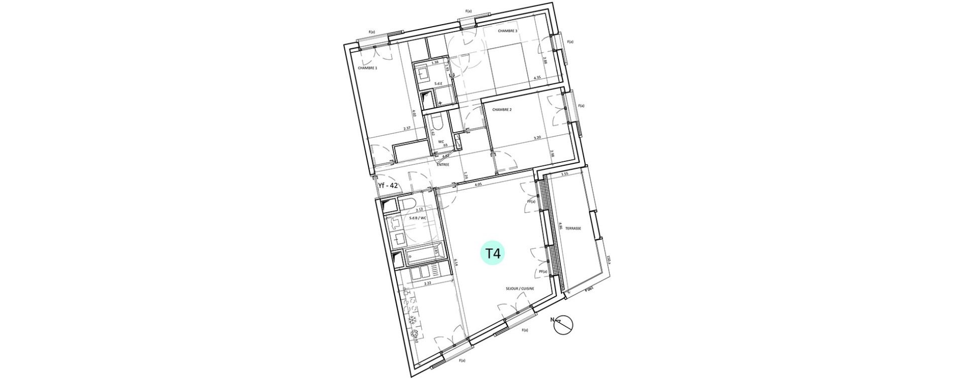 Appartement T4 de 82,00 m2 &agrave; Boulogne-Billancourt Billancourt &ndash; rives de seine