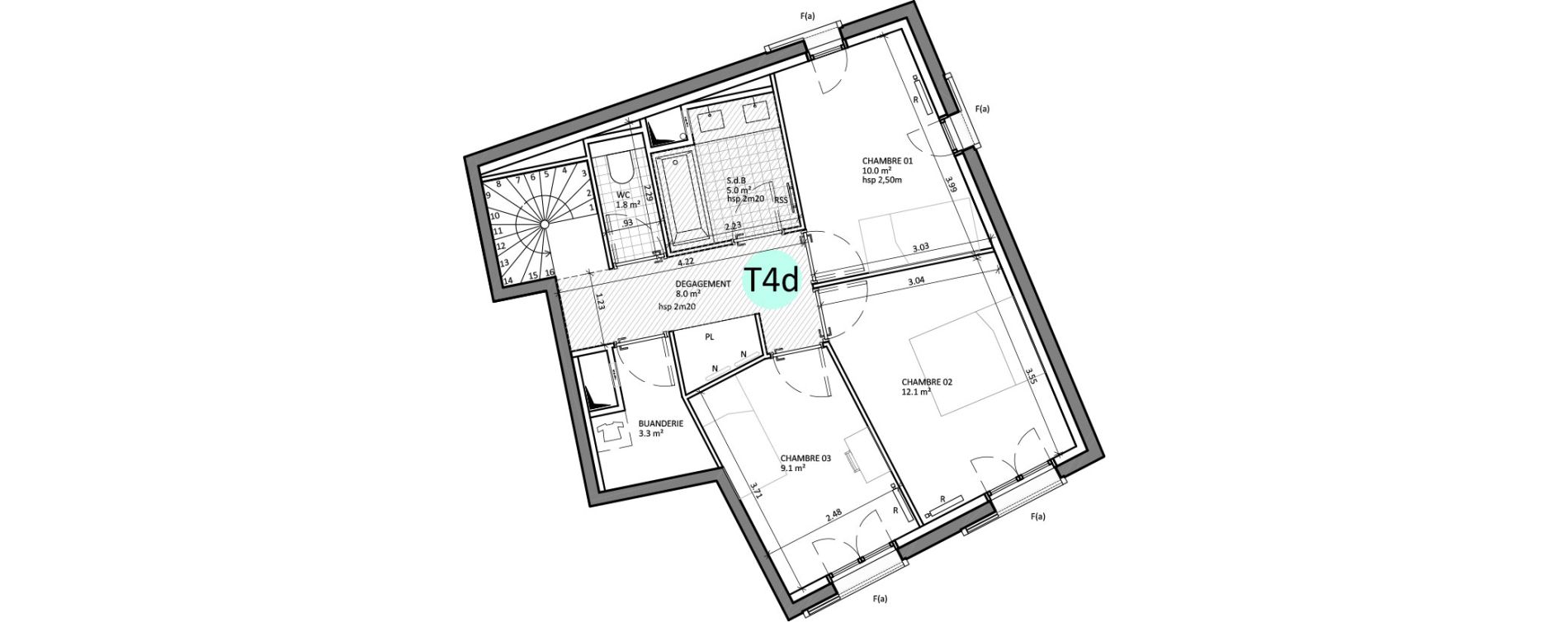 Duplex T4 de 106,20 m2 &agrave; Boulogne-Billancourt Billancourt &ndash; rives de seine