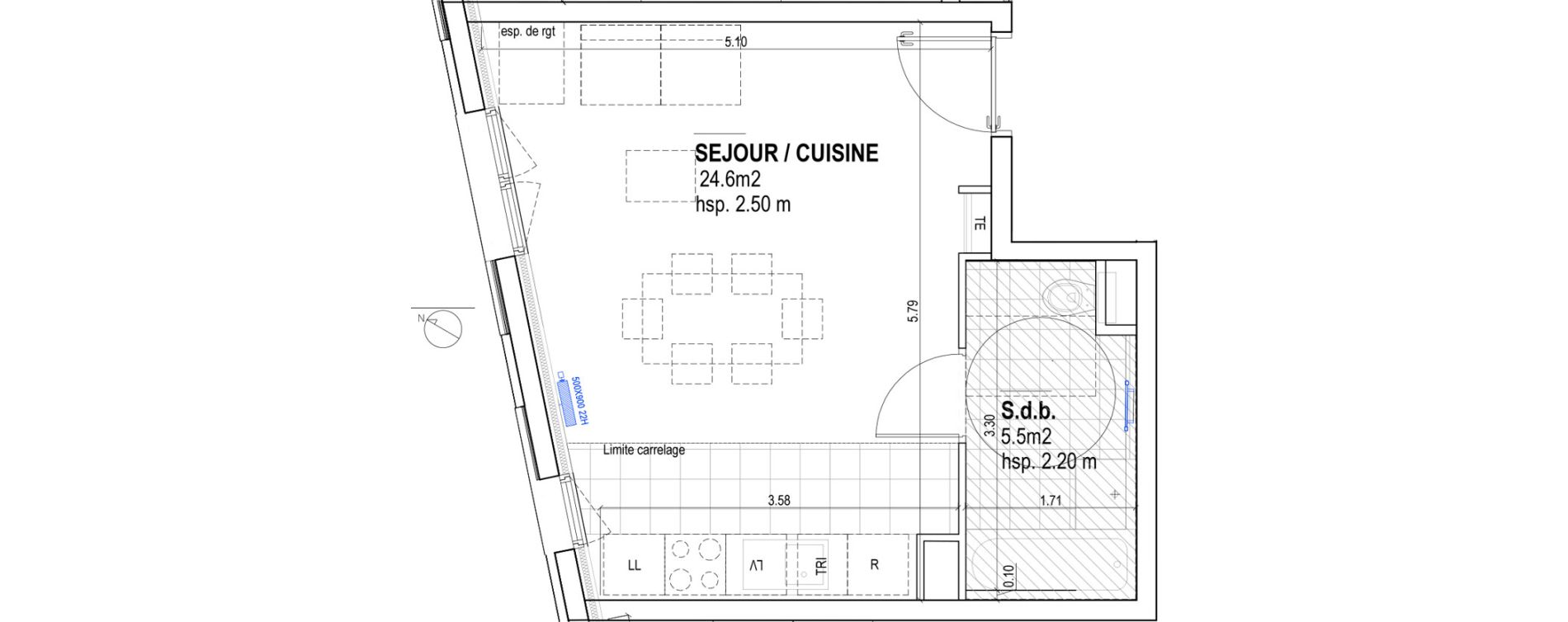 Appartement T1 de 30,10 m2 &agrave; Boulogne-Billancourt Billancourt &ndash; rives de seine