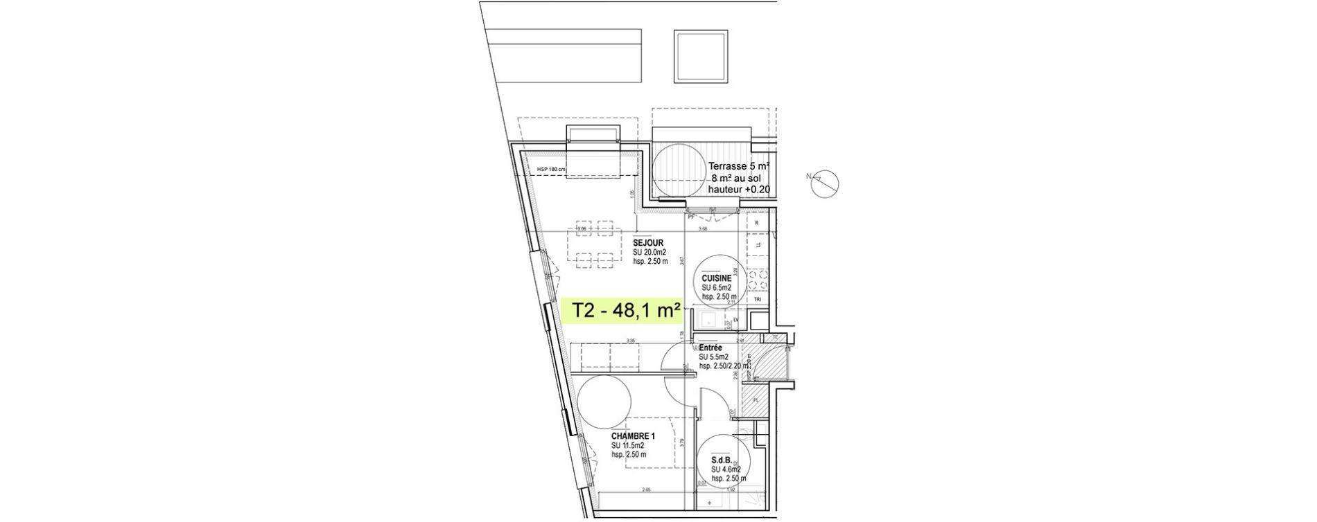 Appartement T2 de 48,10 m2 &agrave; Boulogne-Billancourt Billancourt &ndash; rives de seine