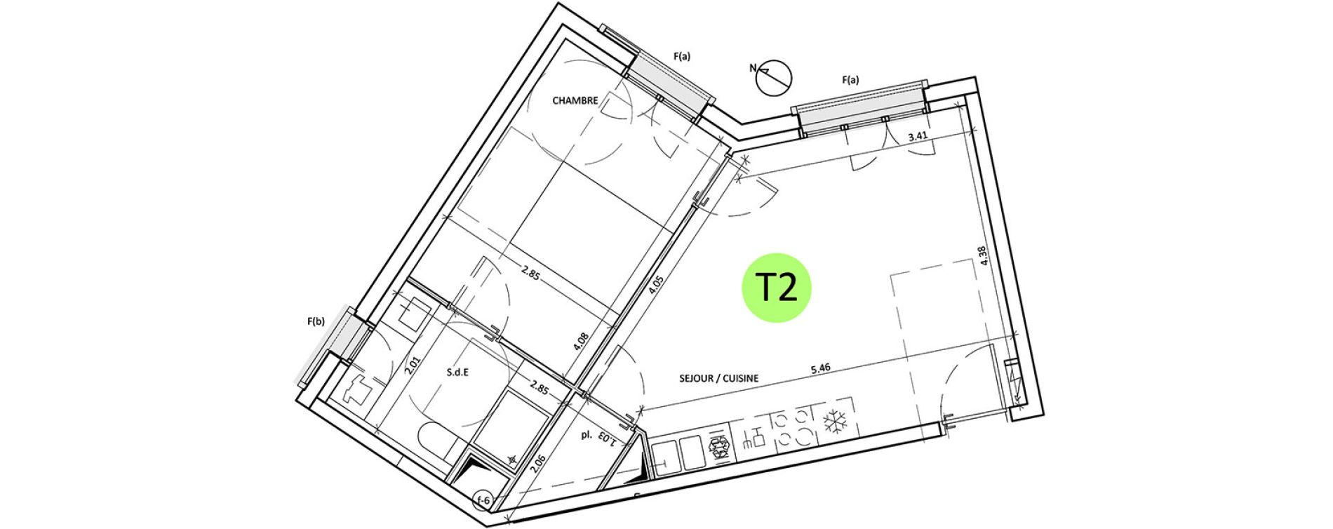 Appartement T2 de 40,80 m2 &agrave; Boulogne-Billancourt Billancourt &ndash; rives de seine