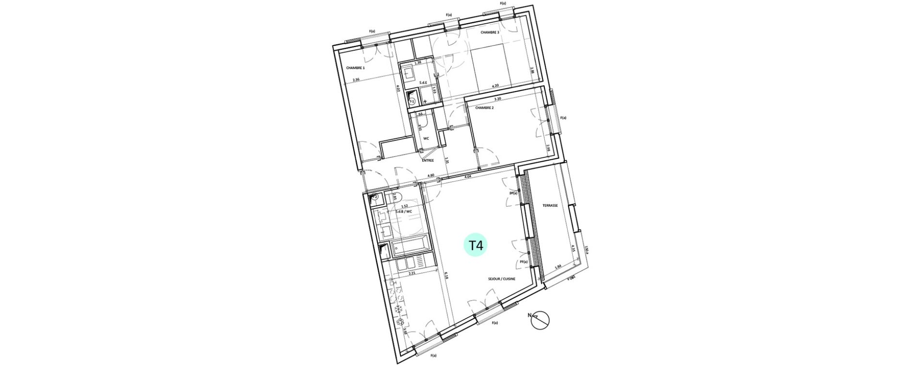 Appartement T4 de 82,00 m2 &agrave; Boulogne-Billancourt Billancourt &ndash; rives de seine