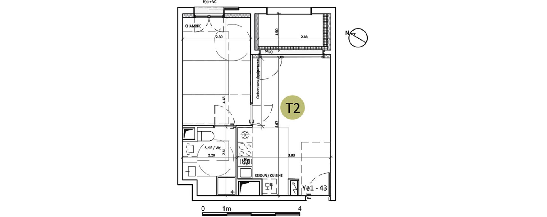 Appartement T2 de 36,90 m2 &agrave; Boulogne-Billancourt Billancourt &ndash; rives de seine