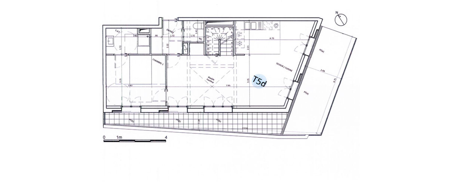 Duplex T5 de 103,20 m2 &agrave; Boulogne-Billancourt Billancourt &ndash; rives de seine