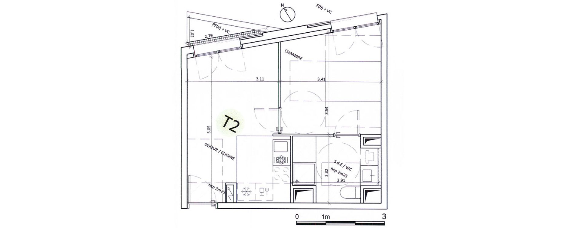 Appartement T2 de 34,90 m2 &agrave; Boulogne-Billancourt Billancourt &ndash; rives de seine