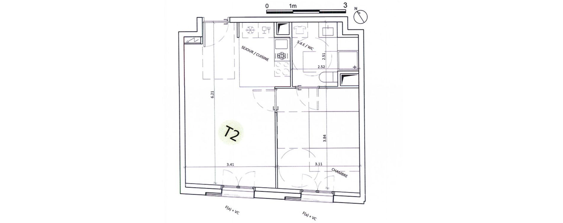 Appartement T2 de 39,80 m2 &agrave; Boulogne-Billancourt Billancourt &ndash; rives de seine