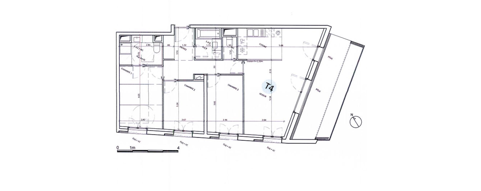 Appartement T4 de 78,90 m2 &agrave; Boulogne-Billancourt Billancourt &ndash; rives de seine