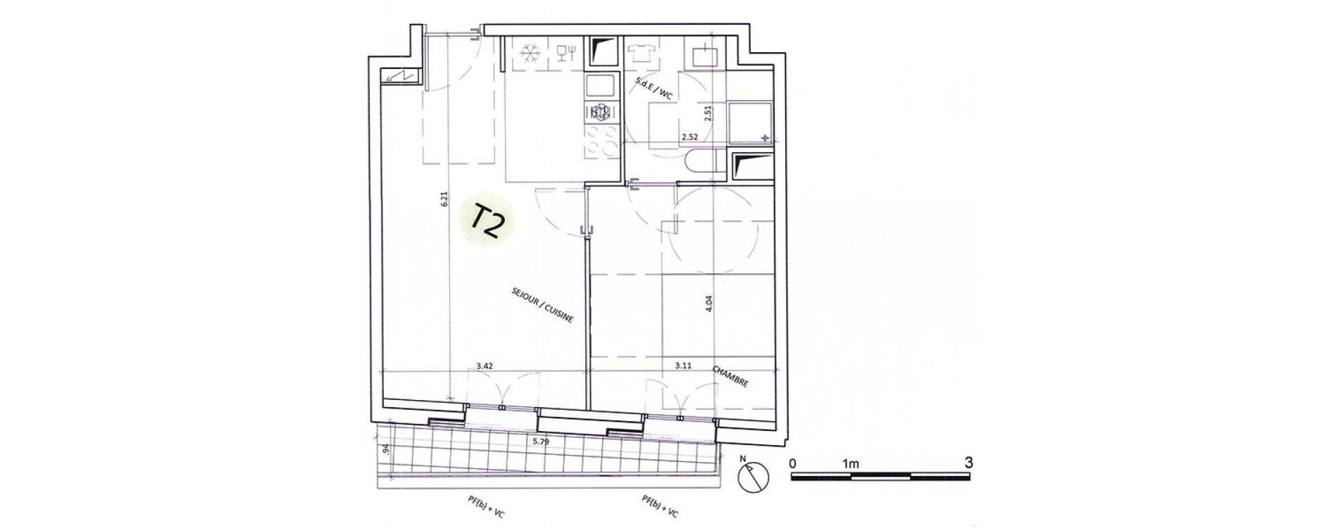 Appartement T2 de 39,80 m2 &agrave; Boulogne-Billancourt Billancourt &ndash; rives de seine