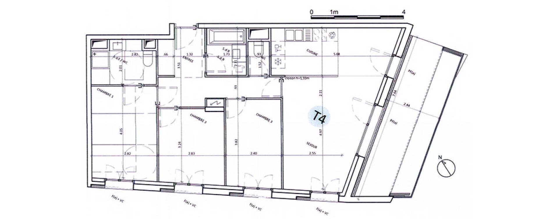 Appartement T4 de 79,10 m2 &agrave; Boulogne-Billancourt Billancourt &ndash; rives de seine