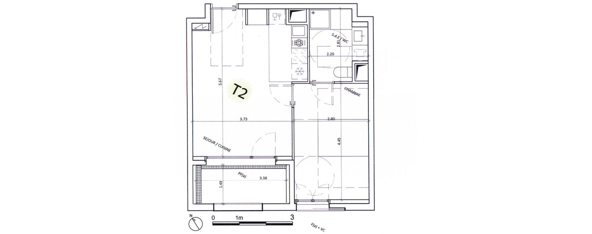 Appartement T2 de 39,70 m2 &agrave; Boulogne-Billancourt Billancourt &ndash; rives de seine