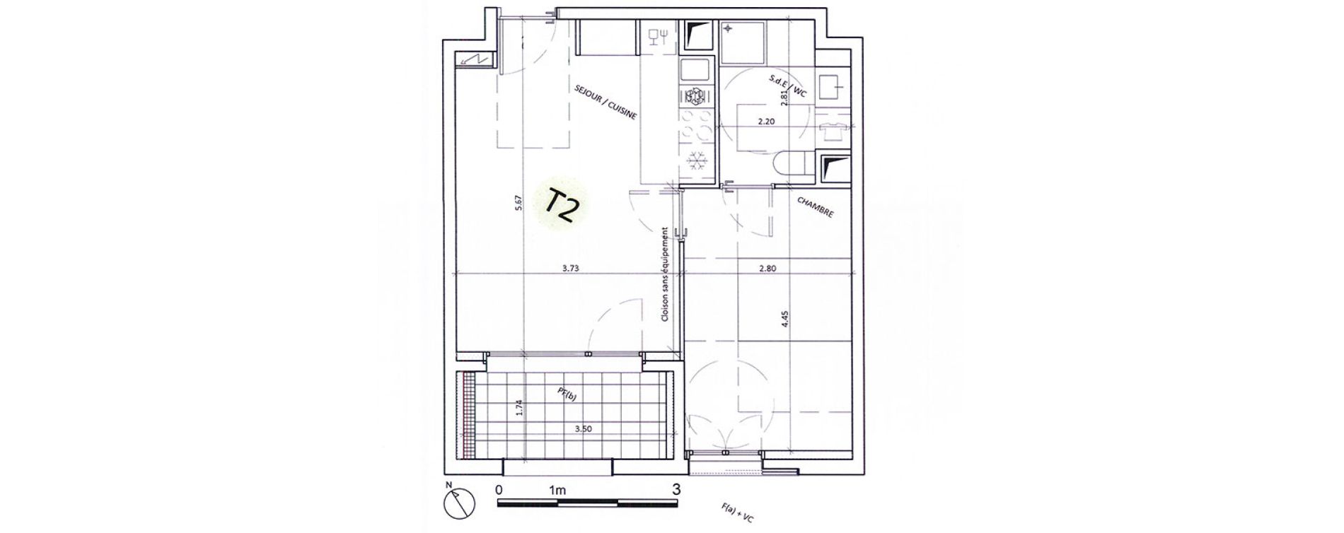 Appartement T2 de 39,70 m2 &agrave; Boulogne-Billancourt Billancourt &ndash; rives de seine