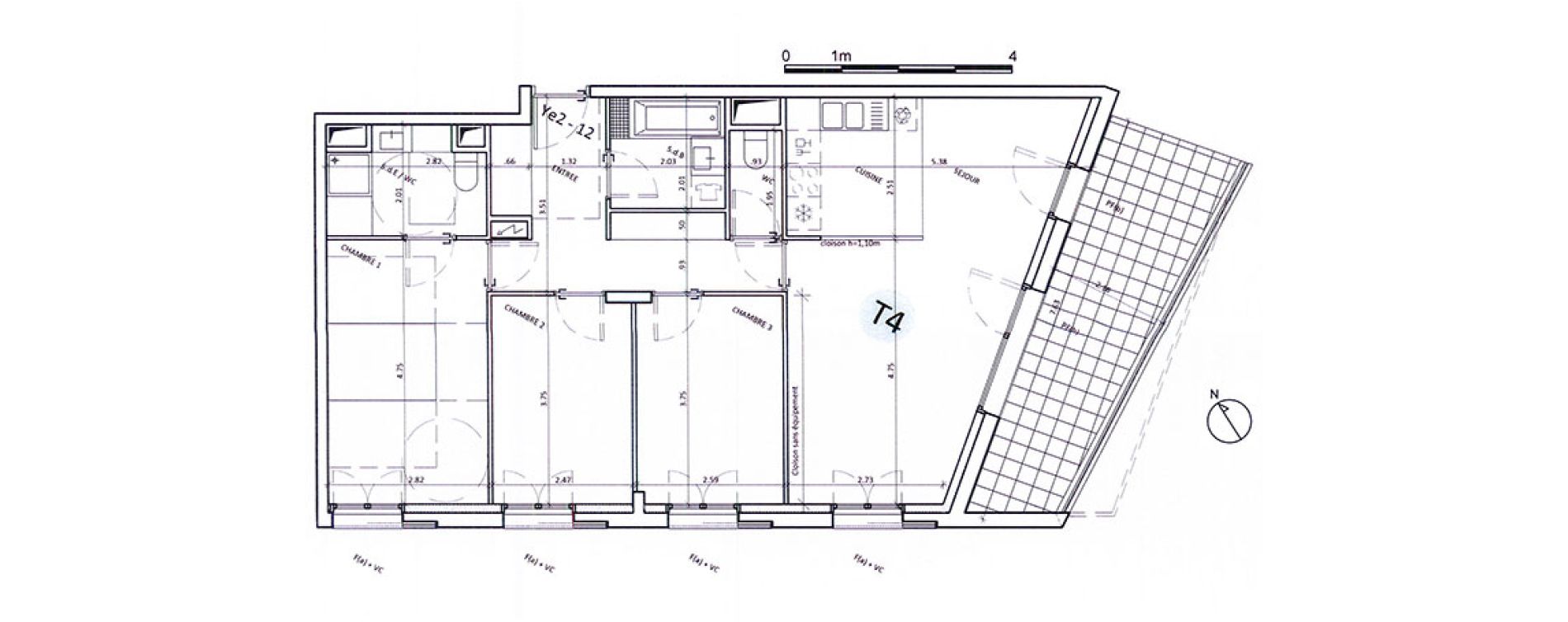 Appartement T4 de 83,10 m2 &agrave; Boulogne-Billancourt Billancourt &ndash; rives de seine