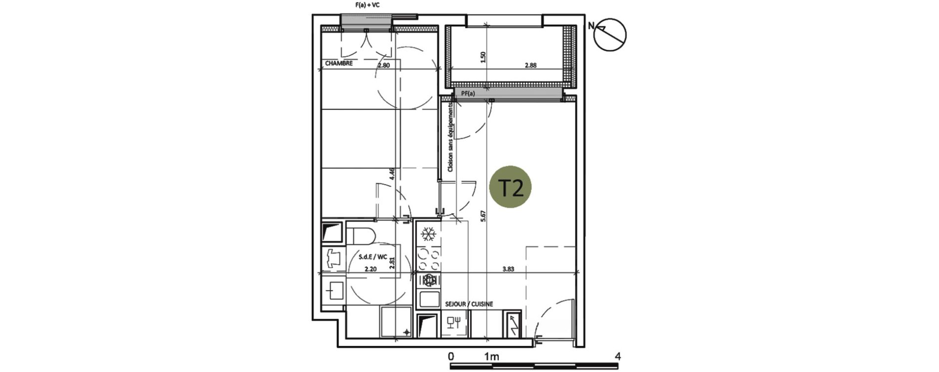 Appartement T2 de 37,20 m2 &agrave; Boulogne-Billancourt Billancourt &ndash; rives de seine