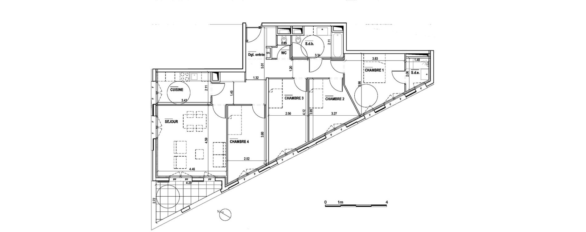 Appartement T5 de 101,10 m2 &agrave; Boulogne-Billancourt Billancourt &ndash; rives de seine