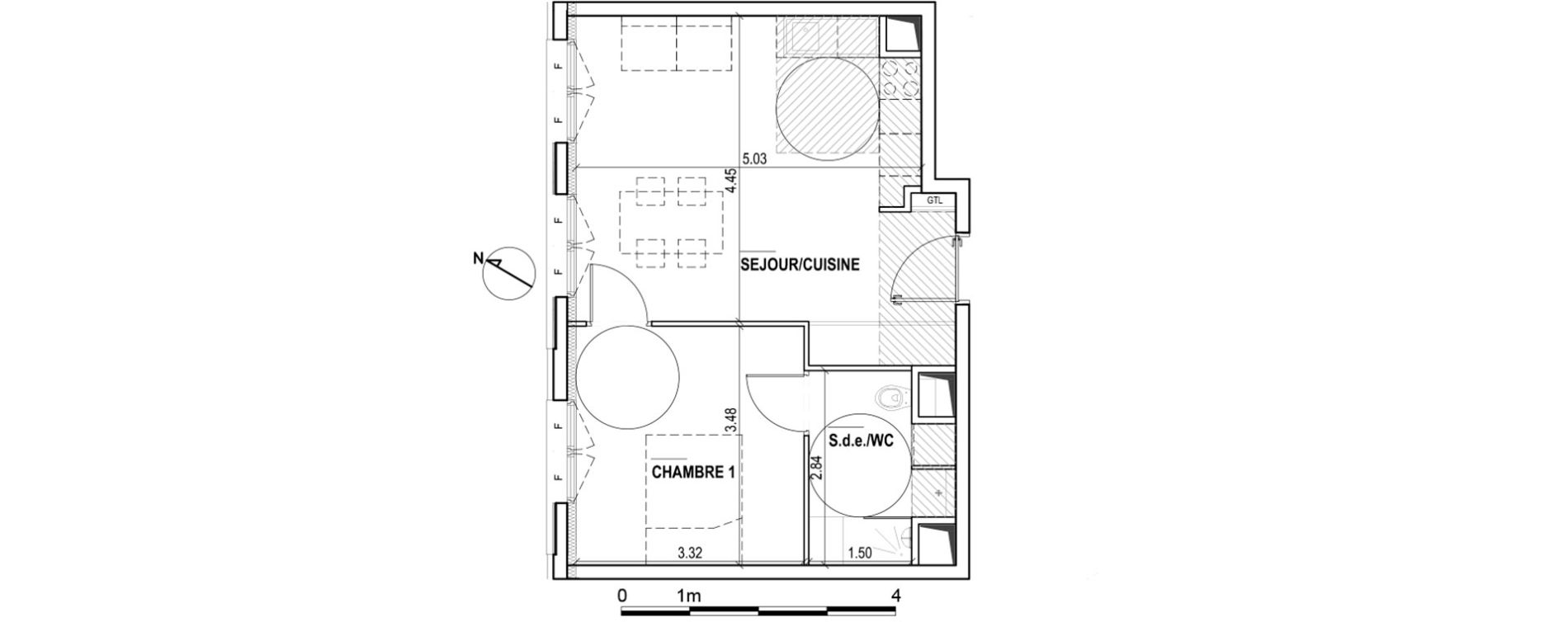 Appartement T2 de 40,70 m2 &agrave; Boulogne-Billancourt Billancourt &ndash; rives de seine