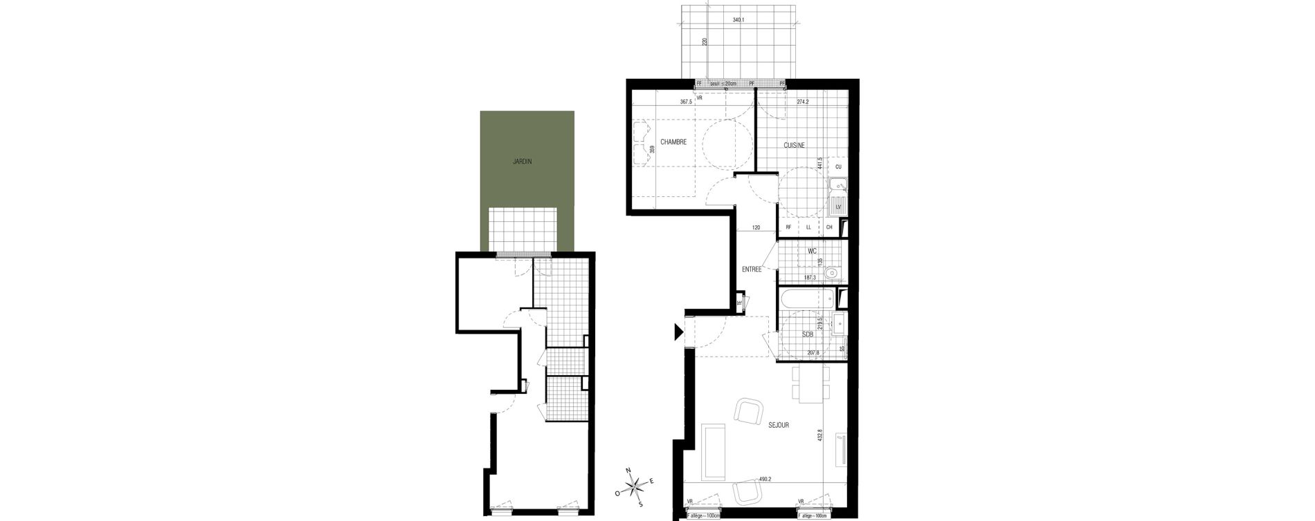 Appartement T2 de 58,90 m2 &agrave; Bourg-La-Reine Centre