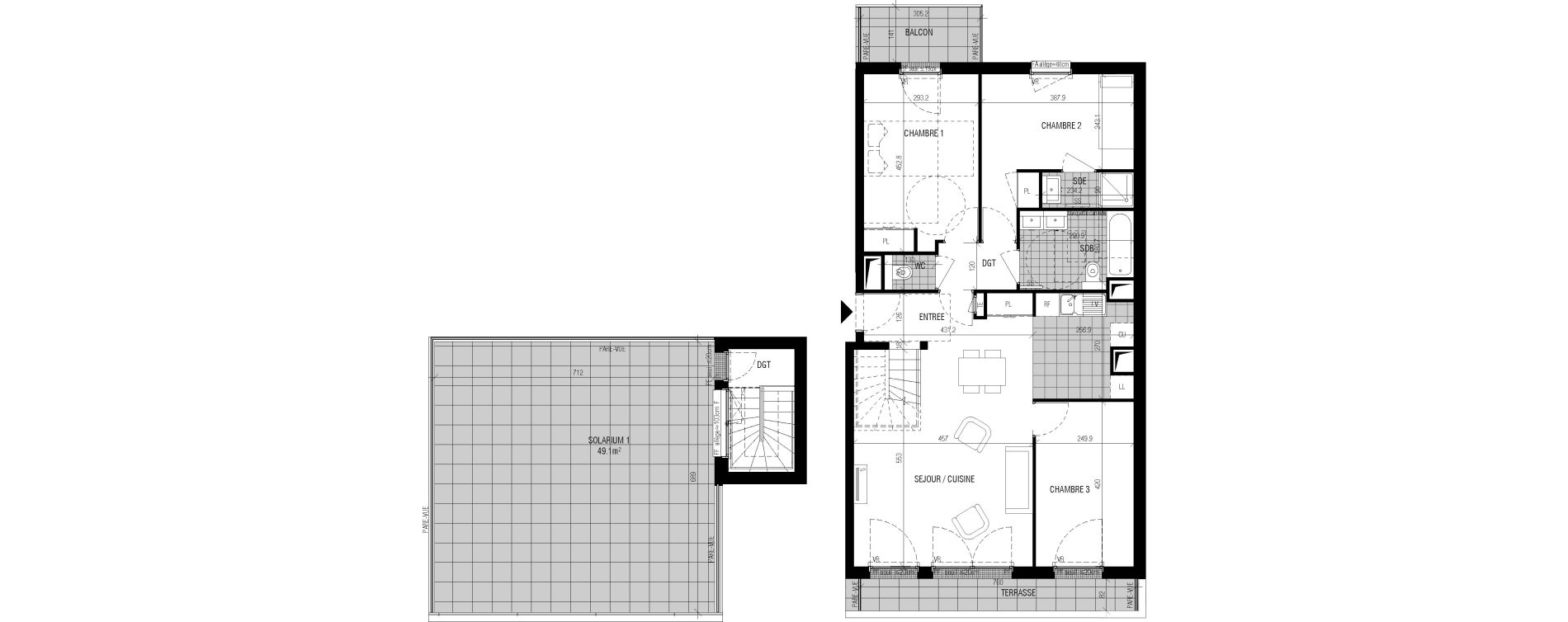 Appartement T4 de 87,50 m2 &agrave; Bourg-La-Reine Centre