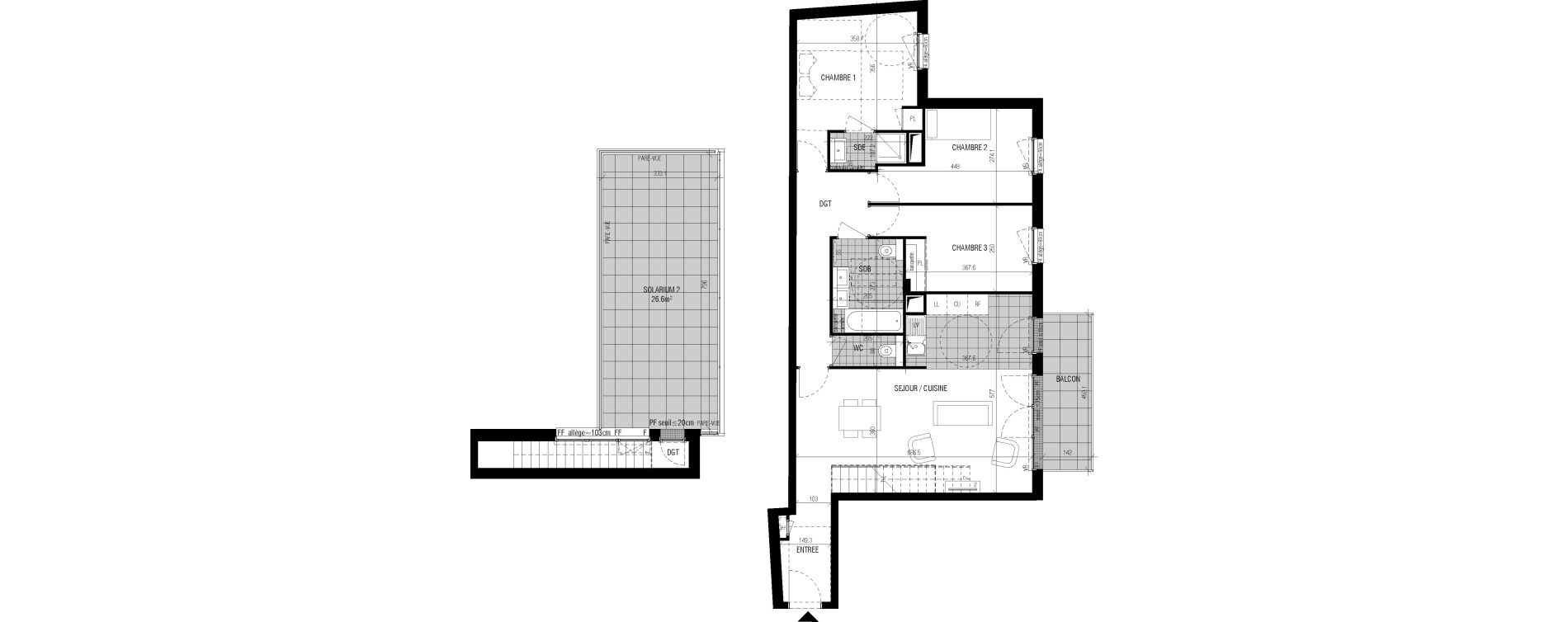 Appartement T4 de 85,20 m2 &agrave; Bourg-La-Reine Centre
