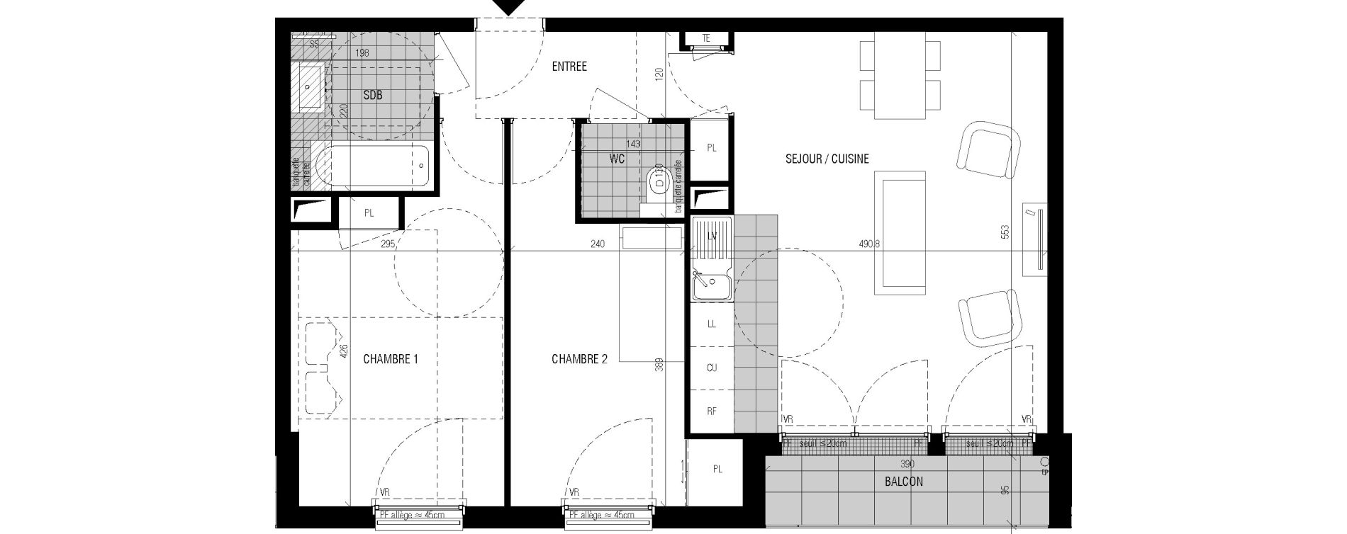 Appartement T3 de 61,20 m2 &agrave; Bourg-La-Reine Centre
