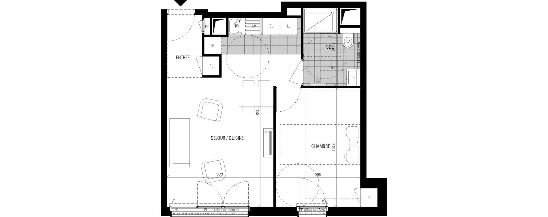 Appartement T2 de 43,80 m2 &agrave; Bourg-La-Reine Centre
