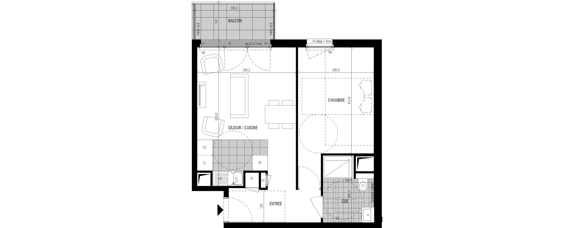 Appartement T2 de 43,10 m2 &agrave; Bourg-La-Reine Centre