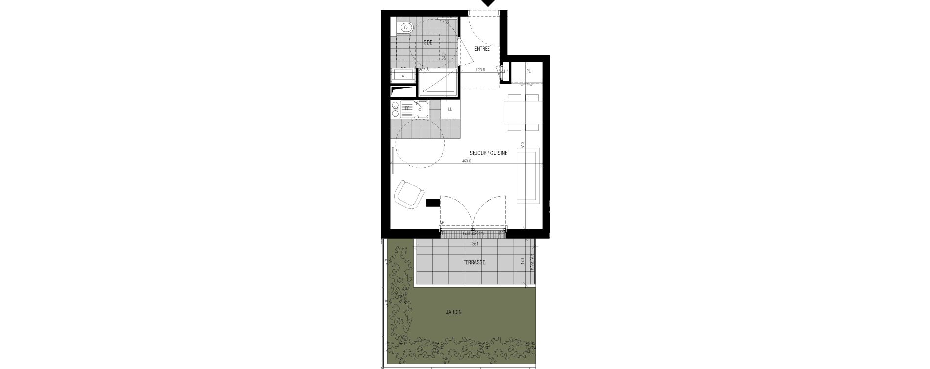 Appartement T1 de 27,80 m2 &agrave; Bourg-La-Reine Centre