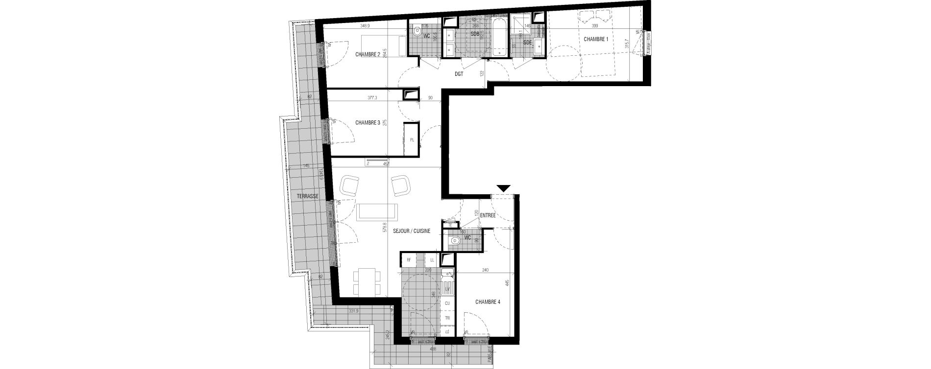 Appartement T5 de 92,90 m2 &agrave; Bourg-La-Reine Centre