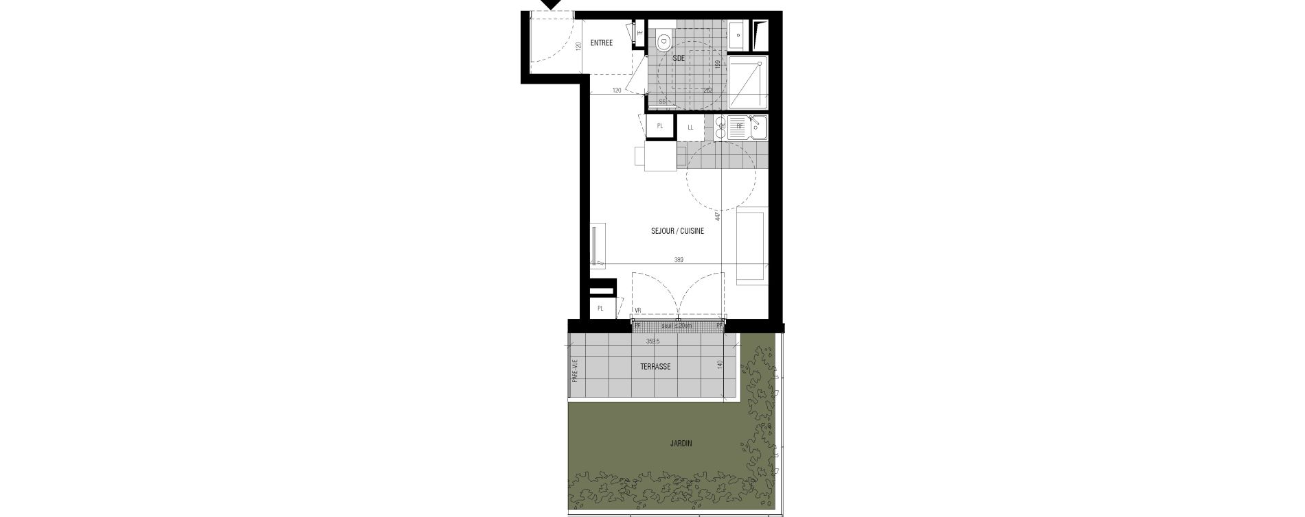 Appartement T1 de 25,80 m2 &agrave; Bourg-La-Reine Centre