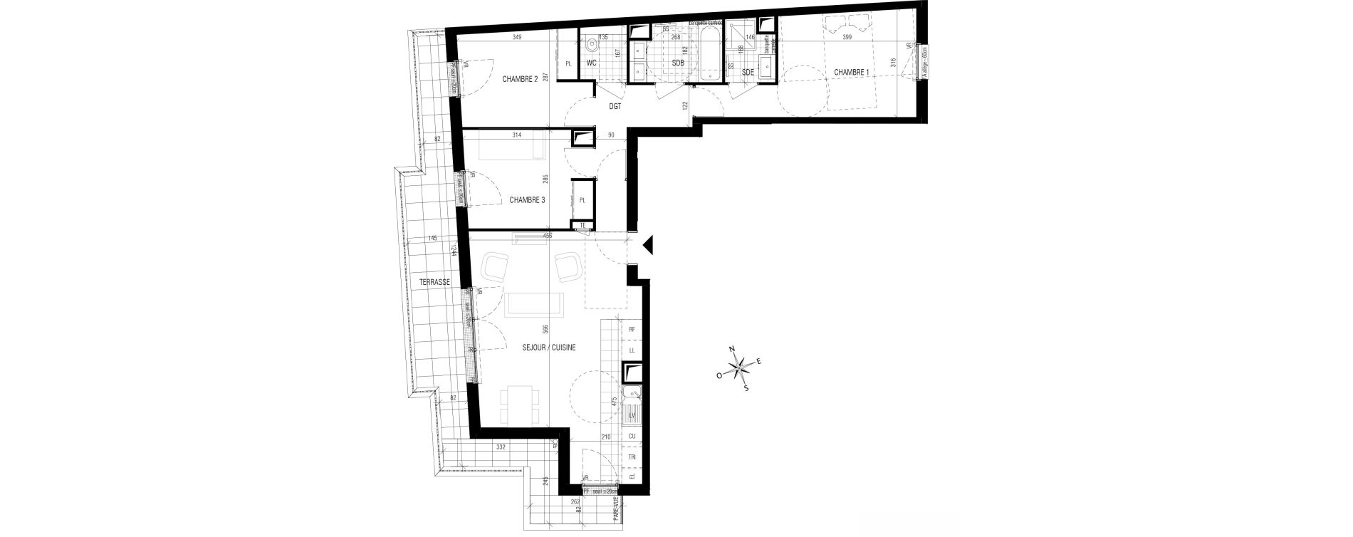 Appartement T4 de 79,20 m2 &agrave; Bourg-La-Reine Centre