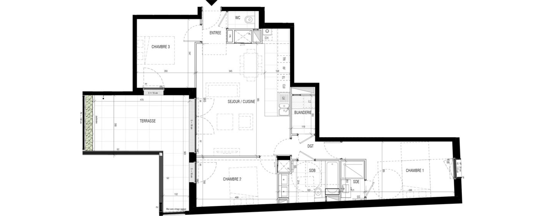 Appartement T4 de 79,20 m2 &agrave; Bourg-La-Reine Le petit chambord