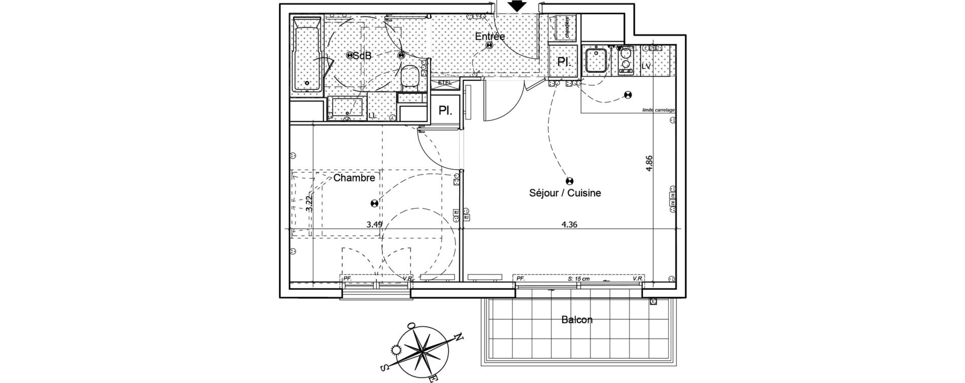 Appartement T2 de 40,50 m2 &agrave; Bourg-La-Reine Les blagis