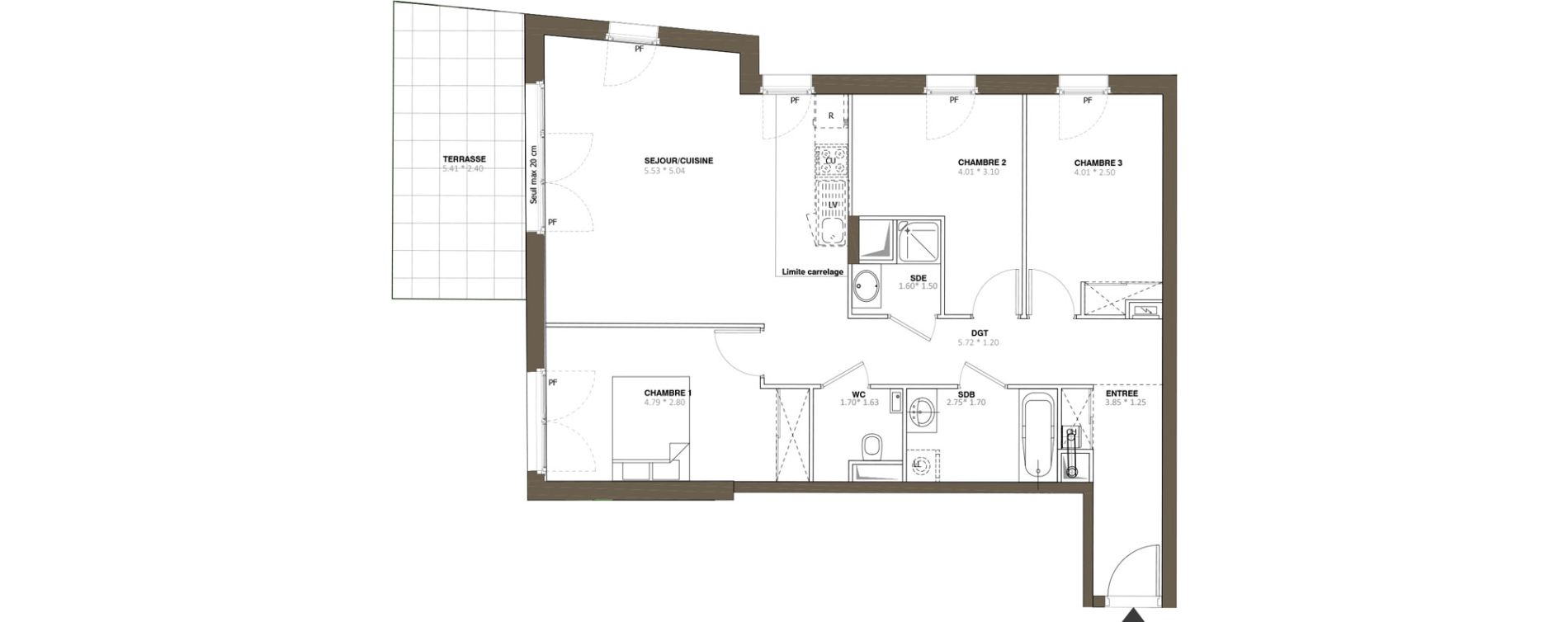 Appartement T4 de 81,00 m2 &agrave; Bourg-La-Reine La fa&iuml;encerie - le clos saint cyr