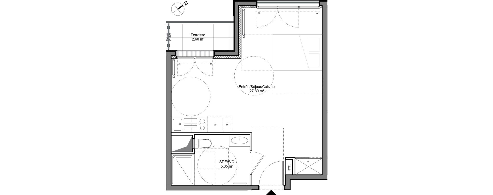 Appartement T1 de 33,15 m2 &agrave; Ch&acirc;tenay-Malabry Chatenay malabry voltaire