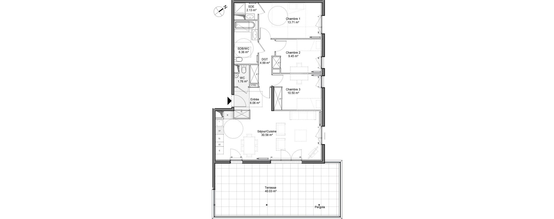 Appartement T4 de 85,54 m2 &agrave; Ch&acirc;tenay-Malabry Chatenay malabry voltaire