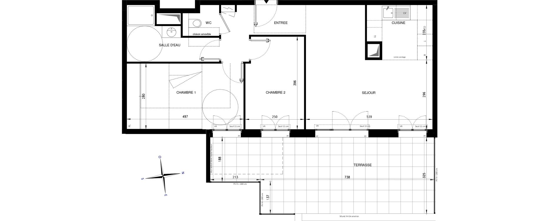 Appartement T3 de 65,41 m2 &agrave; Ch&acirc;tenay-Malabry Lavall&eacute;e