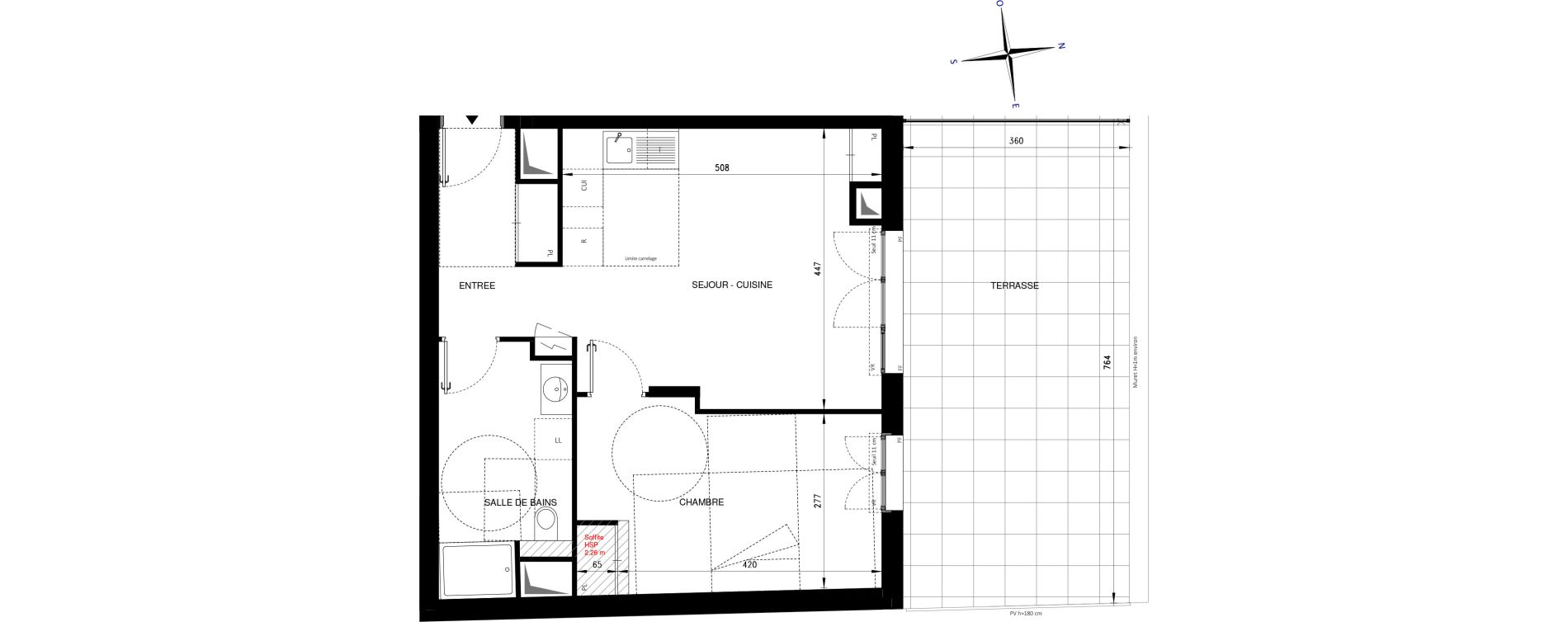 Appartement T2 de 49,10 m2 &agrave; Ch&acirc;tenay-Malabry Lavall&eacute;e