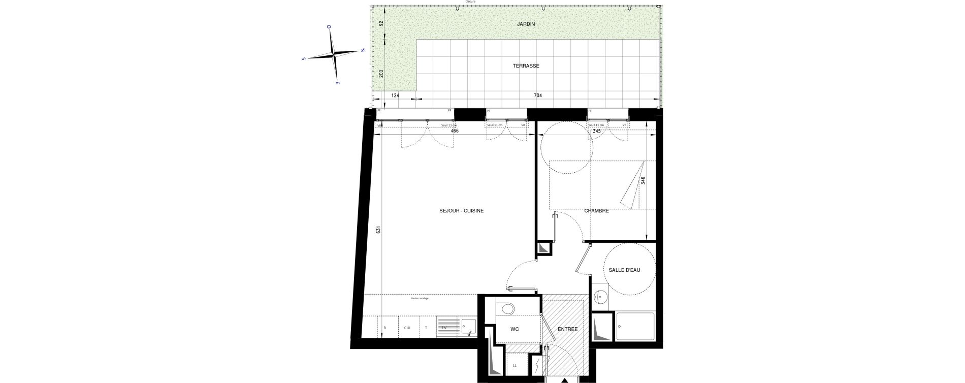 Appartement T2 de 52,99 m2 &agrave; Ch&acirc;tenay-Malabry Lavall&eacute;e