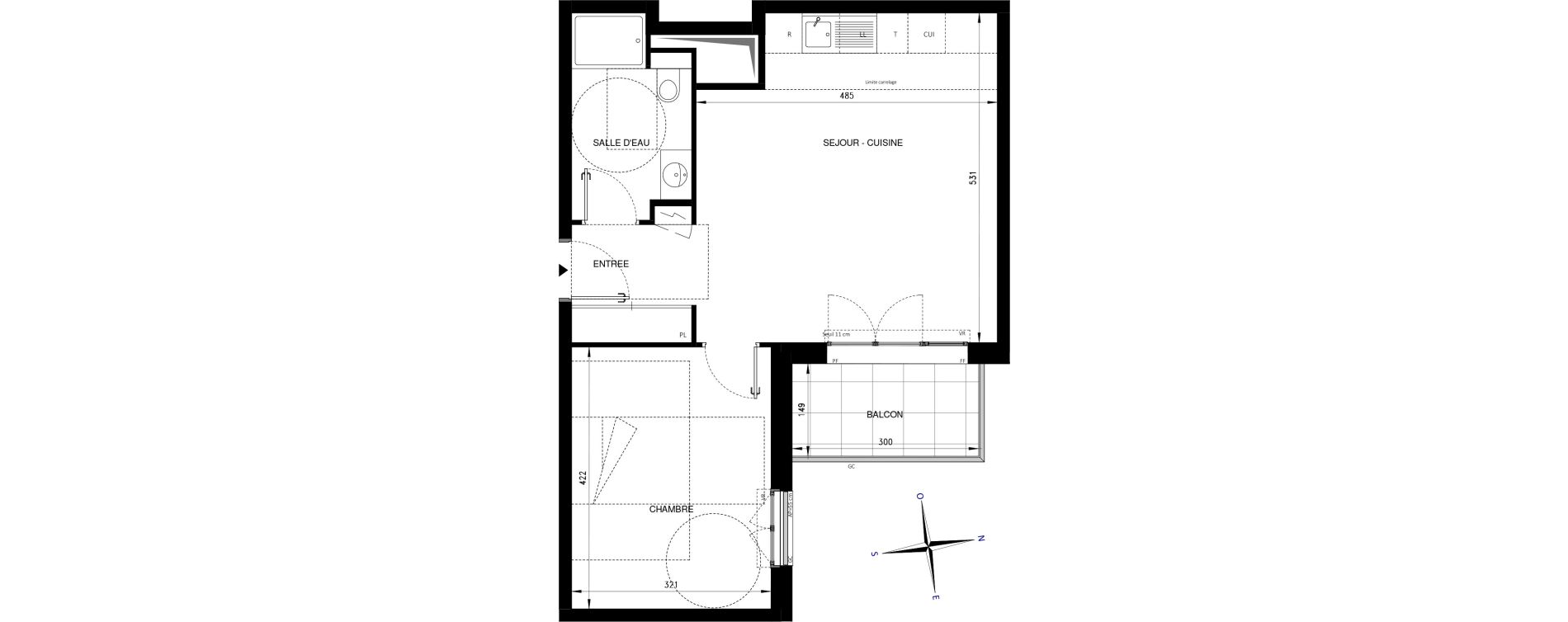 Appartement T2 de 47,26 m2 &agrave; Ch&acirc;tenay-Malabry Lavall&eacute;e